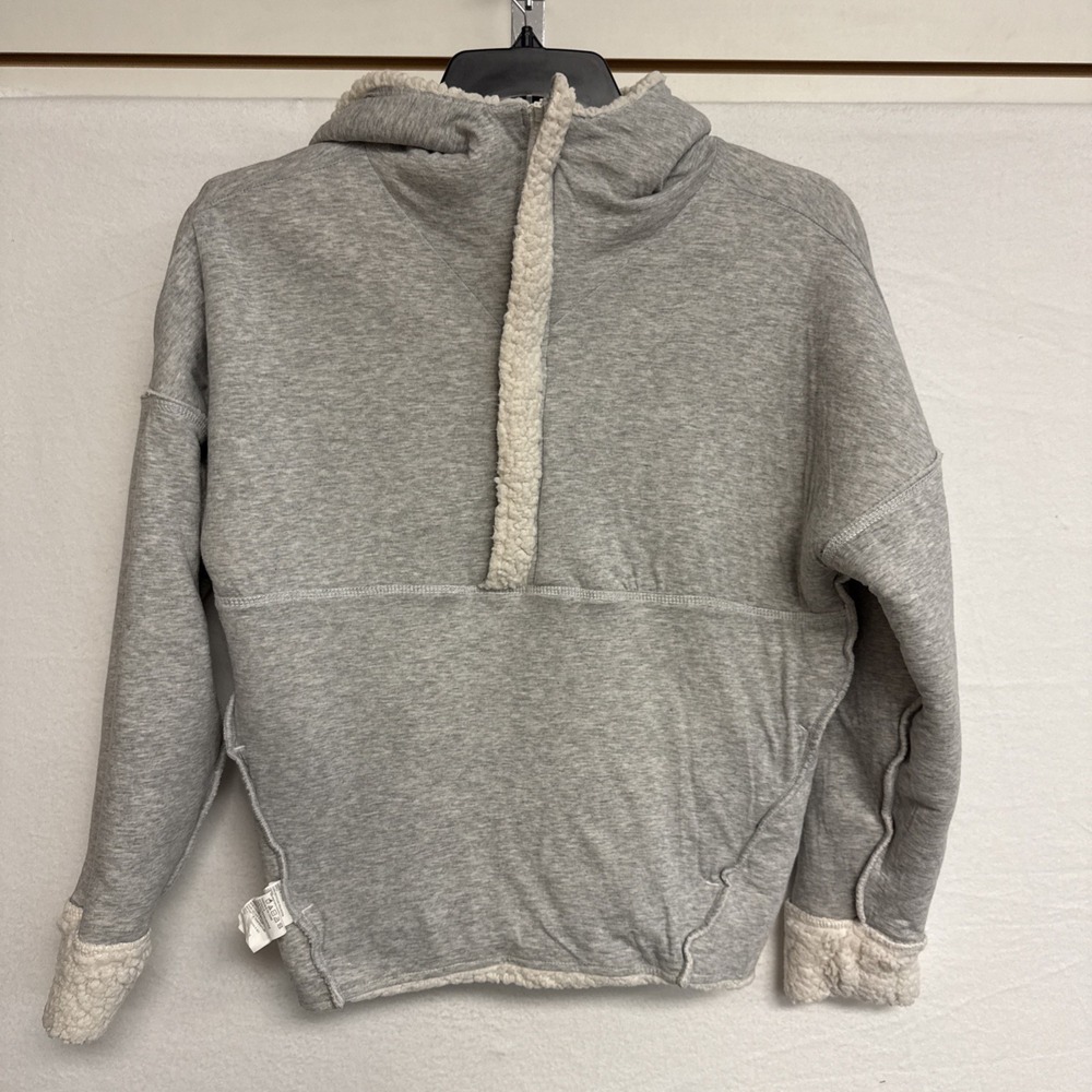 Prana Womens Size M Permafrost Half Zip Sherpa Hoodie Jacket -Lined-Off White - Picture 10 of 14